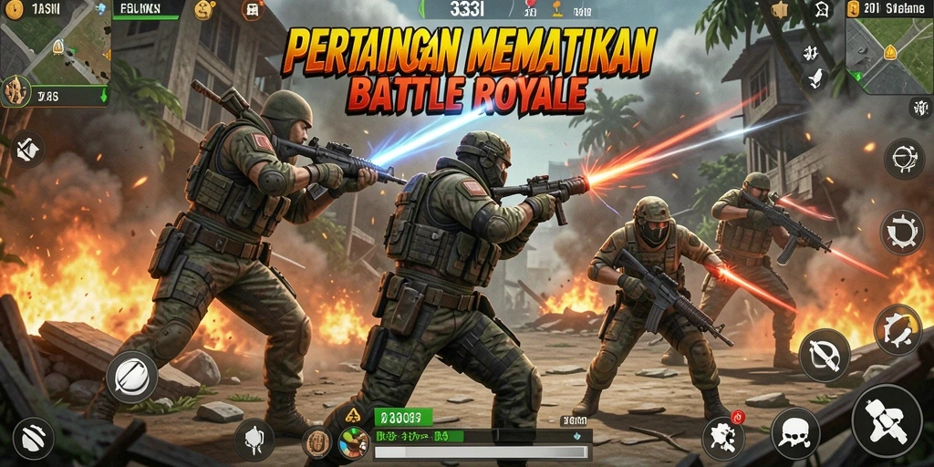 Screenshot gameplay 333I menampilkan aksi pertempuran yang mendebarkan.