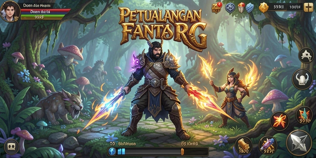 Tampilan gameplay RPG yang menakjubkan di 99RP.