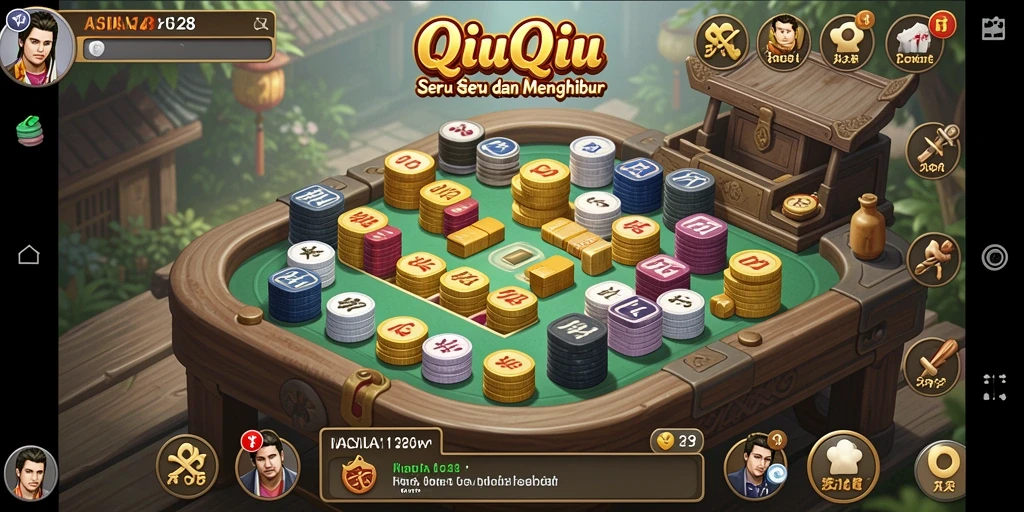 Tampilan gameplay QiuQiu dalam ASIA128 yang seru dan interaktif.
