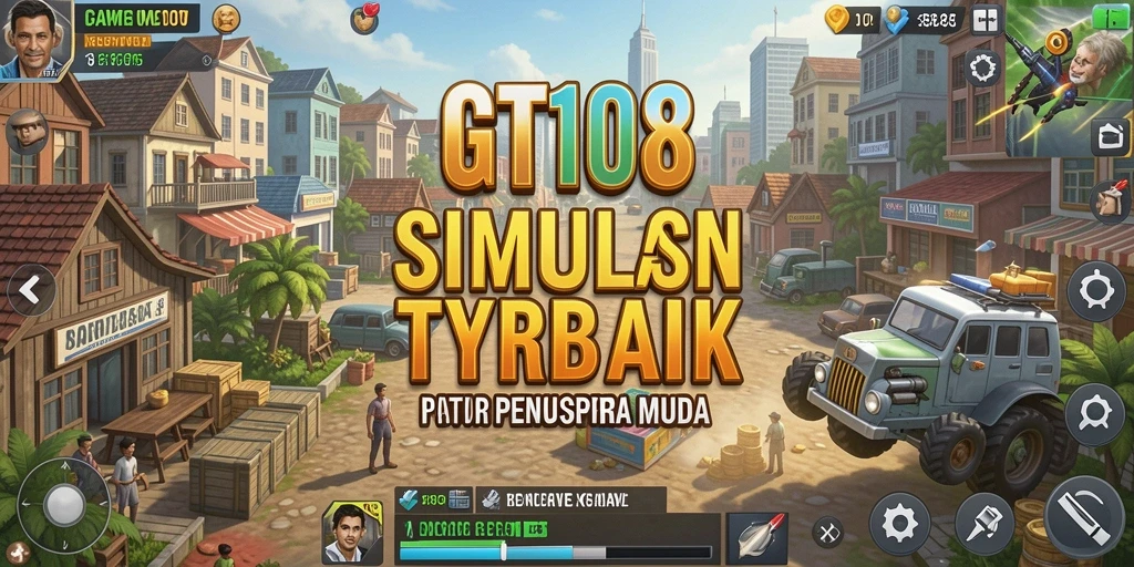 Tampilan gameplay GT108 menampilkan simulasi manajemen bisnis yang menarik.