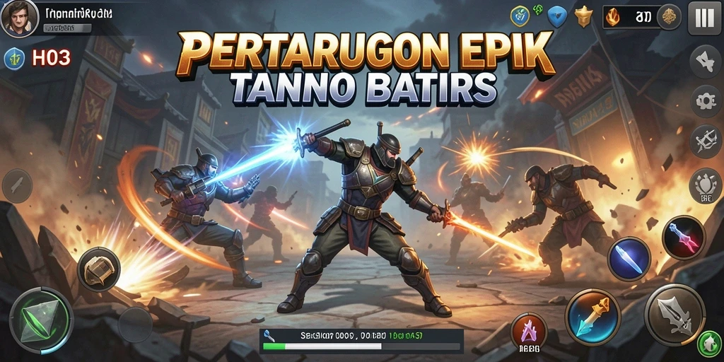 Tampilan gameplay H03 yang penuh aksi dalam pertarungan sengit.