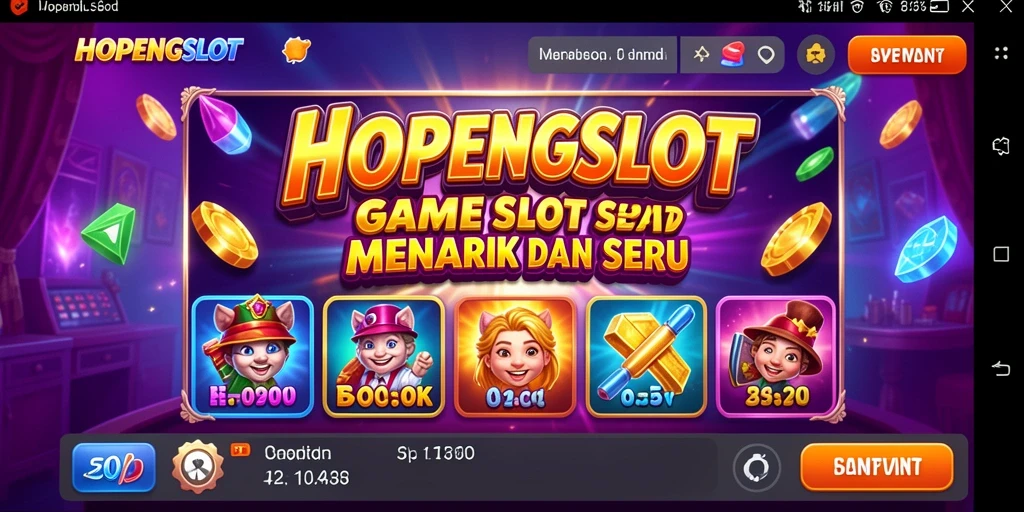 Skrinsut menampilkan gameplay HOPENGSLOT yang mengasyikkan dan penuh warna.