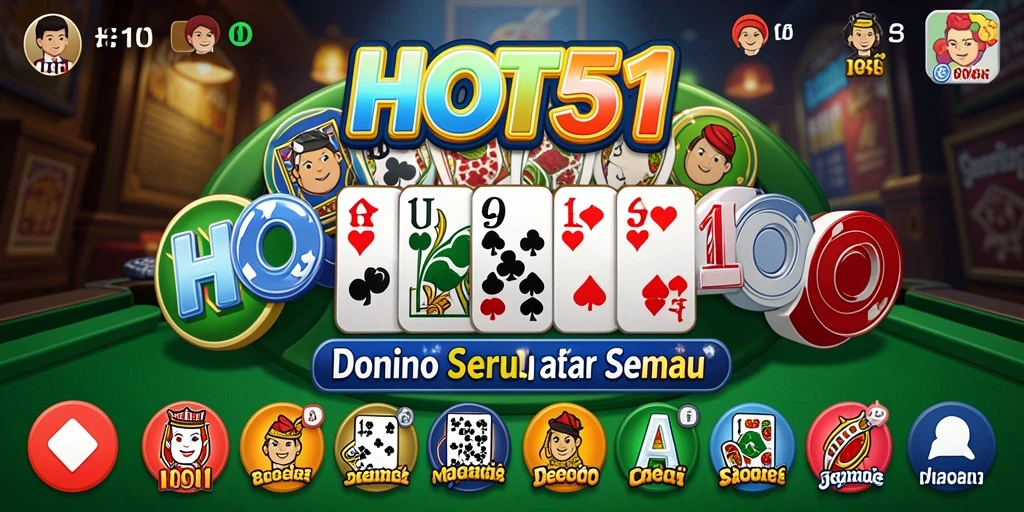 Tampilan gameplay seru dalam permainan Domino HOT51.