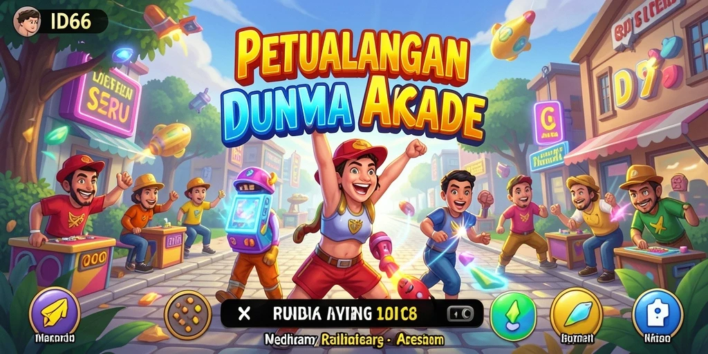Screenshot utama ID66 menunjukkan aksi seru dalam gameplay Arcade.