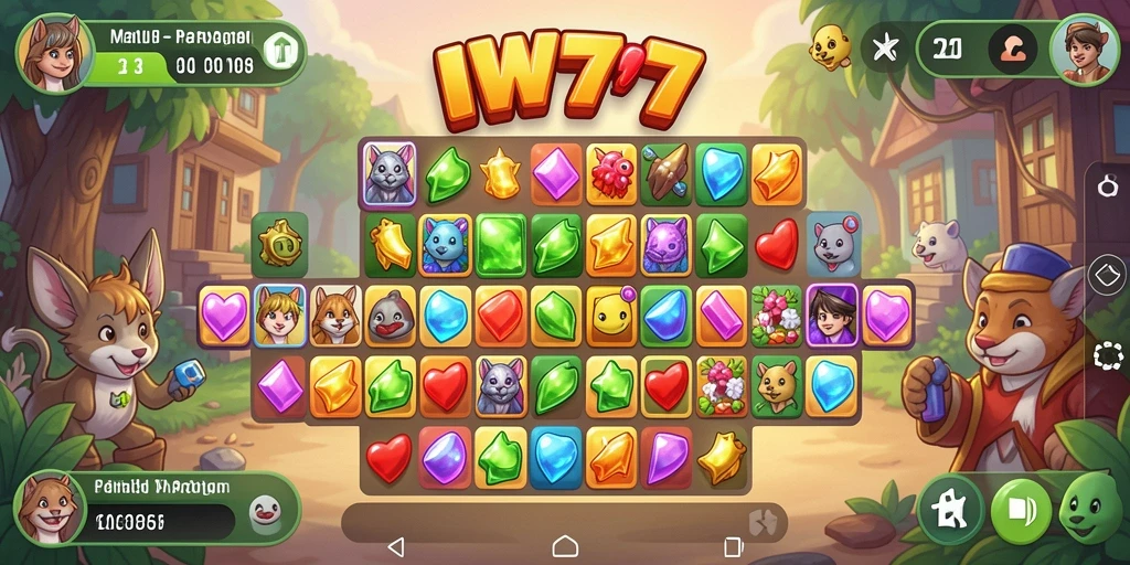 Tampilan permainan IW777 yang seru di kategori Match-3.