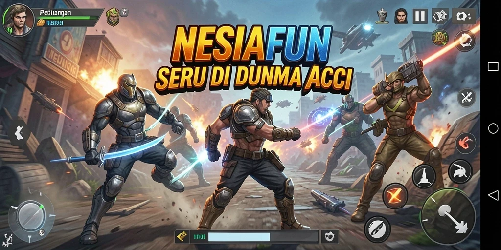 Tangkapan layar menunjukkan aksi mendebarkan dalam NESIAFUN.