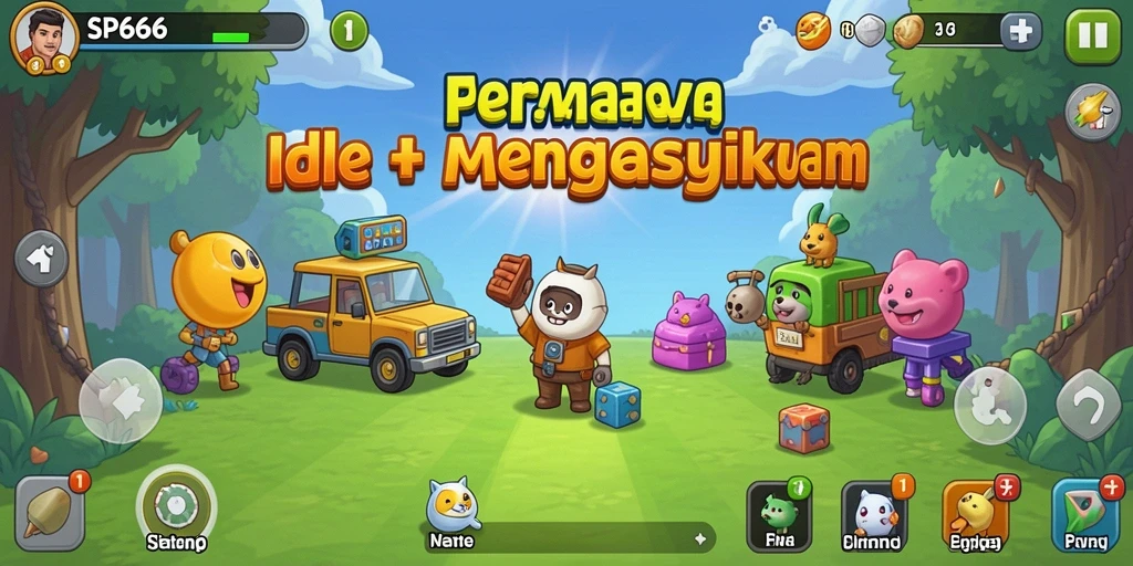 Tampilan menarik dari gameplay SP666 yang penuh warna.