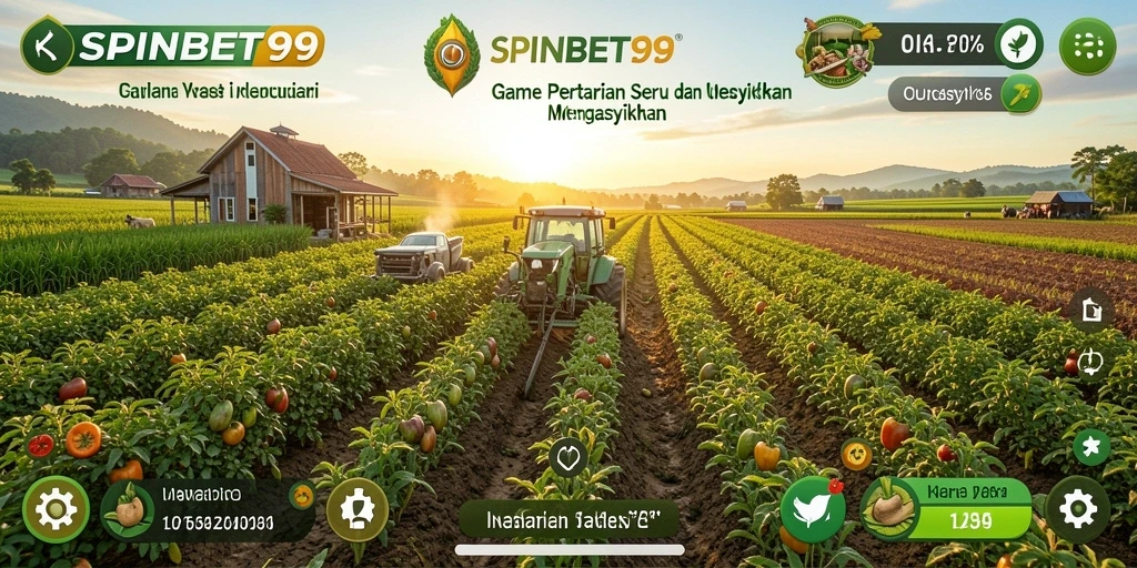 Menampilkan gameplay menarik dari SPINBET99 dengan aktivitas bertani.